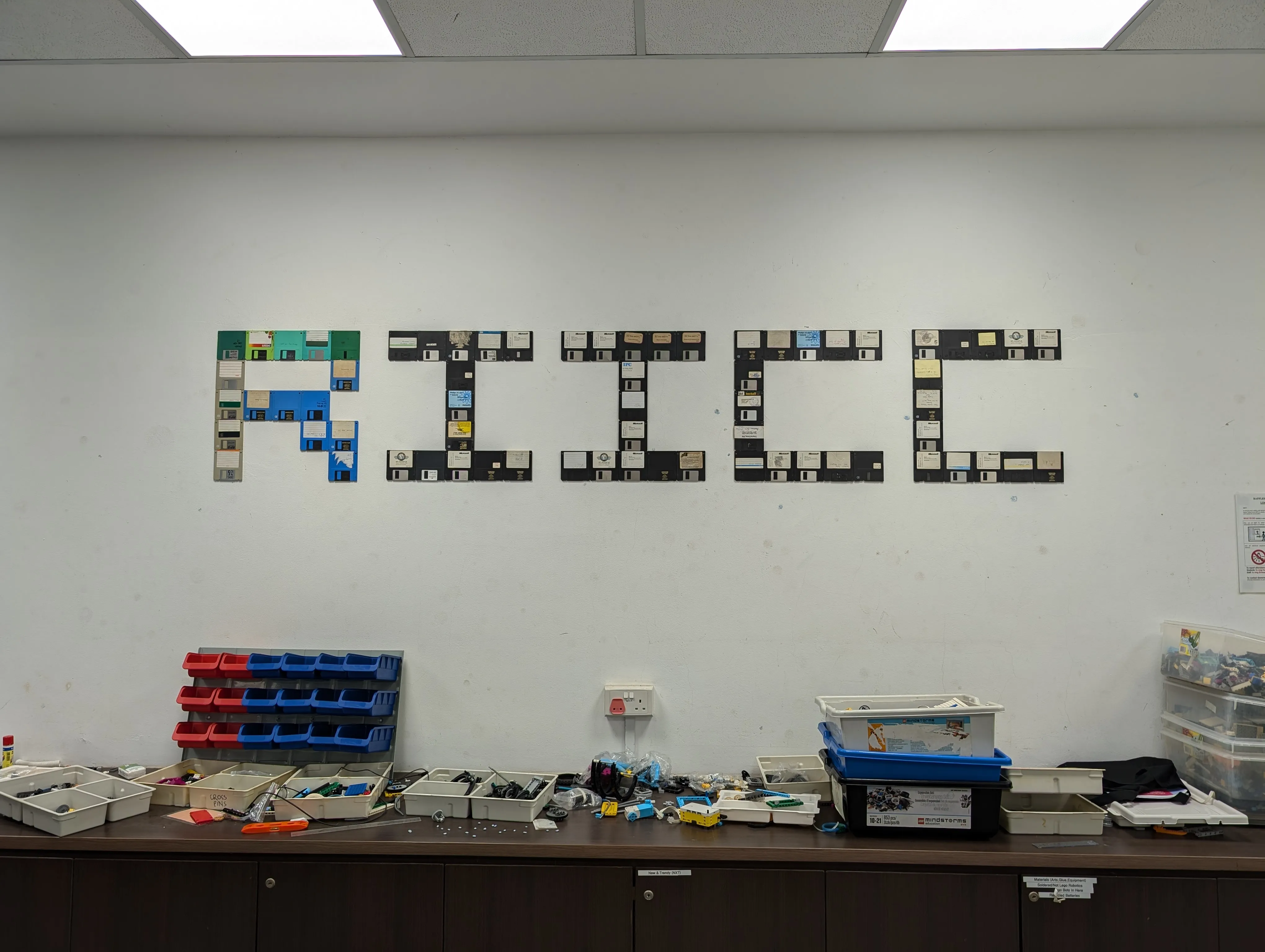 An RIICC sign in the Robolab.